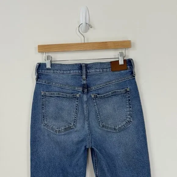 J. Crew Full Length Classic Straight Jeans Size 27 Blue High Rise Raw Hem - Picture 7 of 12